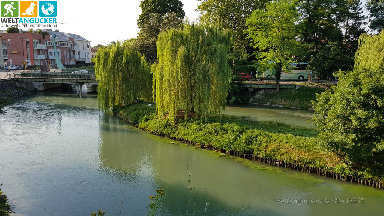 Botteniga mit der Penisola del Paradiso in Treviso (Venetien, Italien)