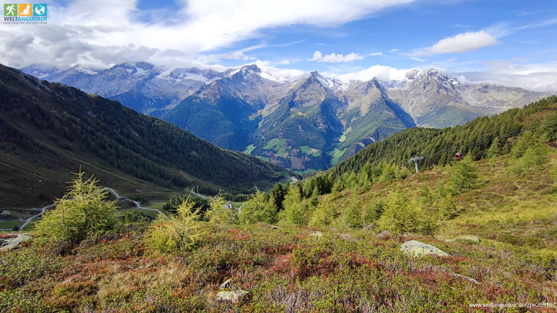 Blick auf die Zillertaler Alpen und das Kleinklausental