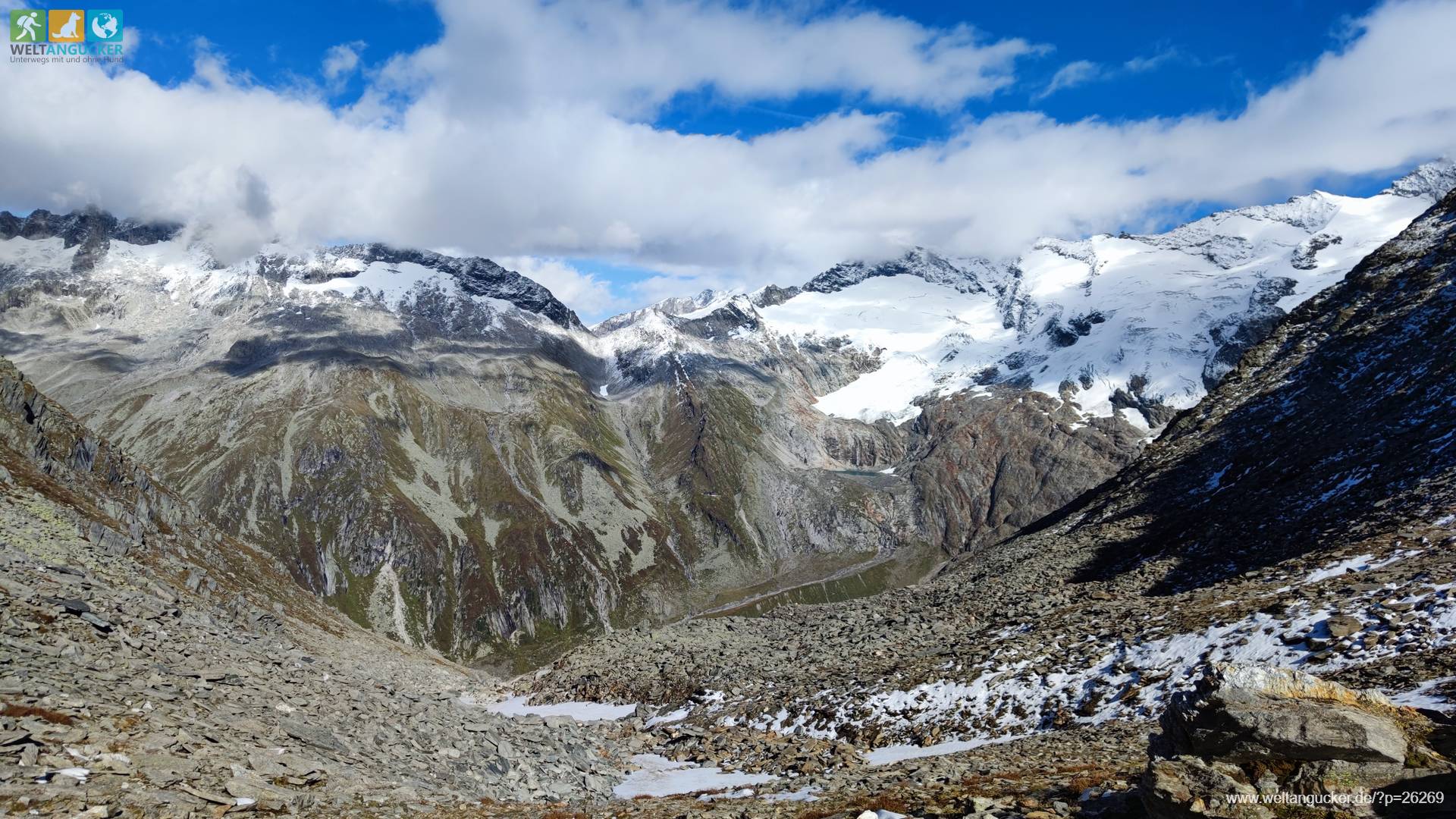 Blick von der Birnlücke zur Krimmler Kees im Naturpark Hohe Tauern