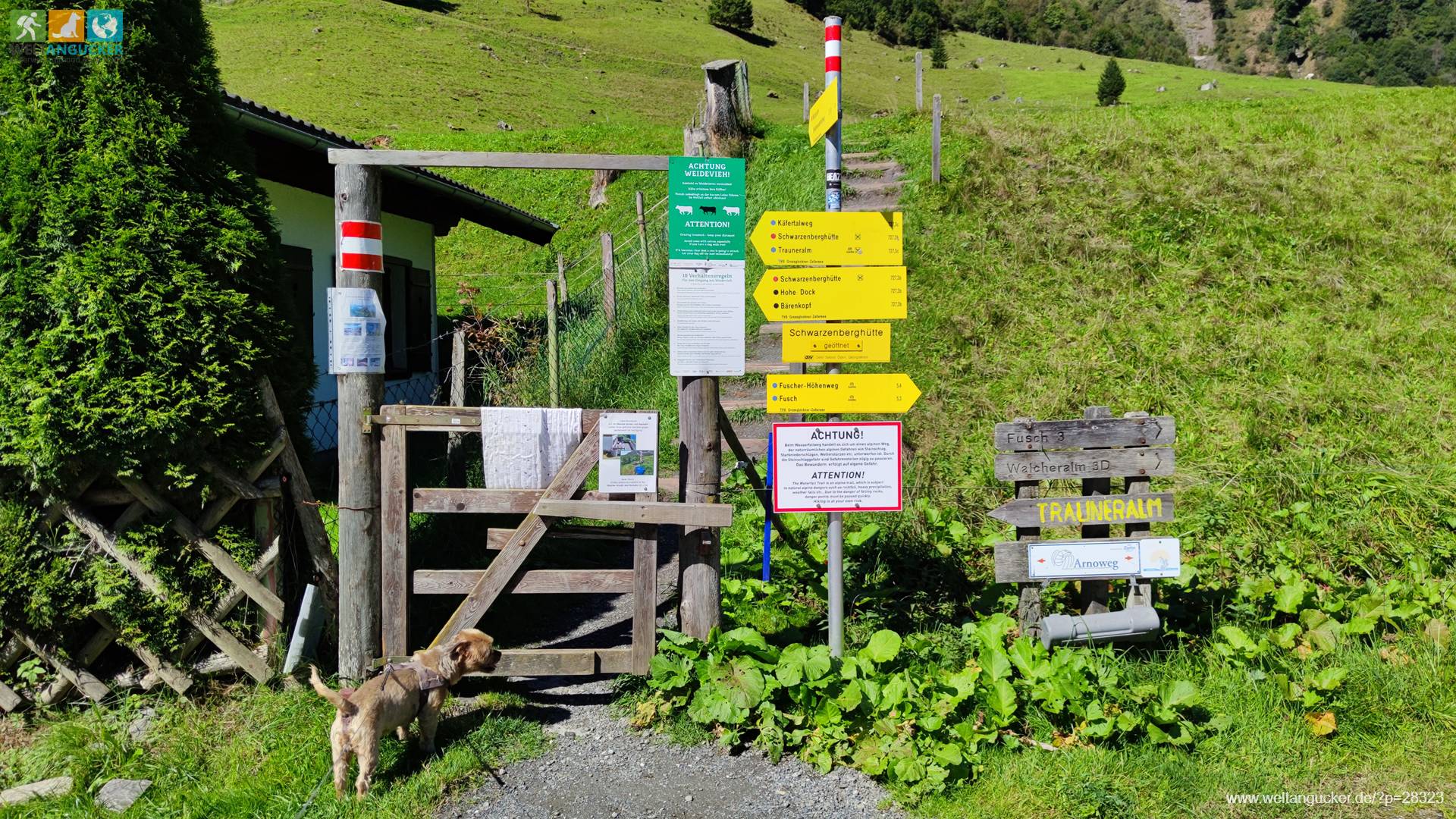 Ferleiten: Eingang zum Wasserfall Erlebnisweg Wanderweg 3D