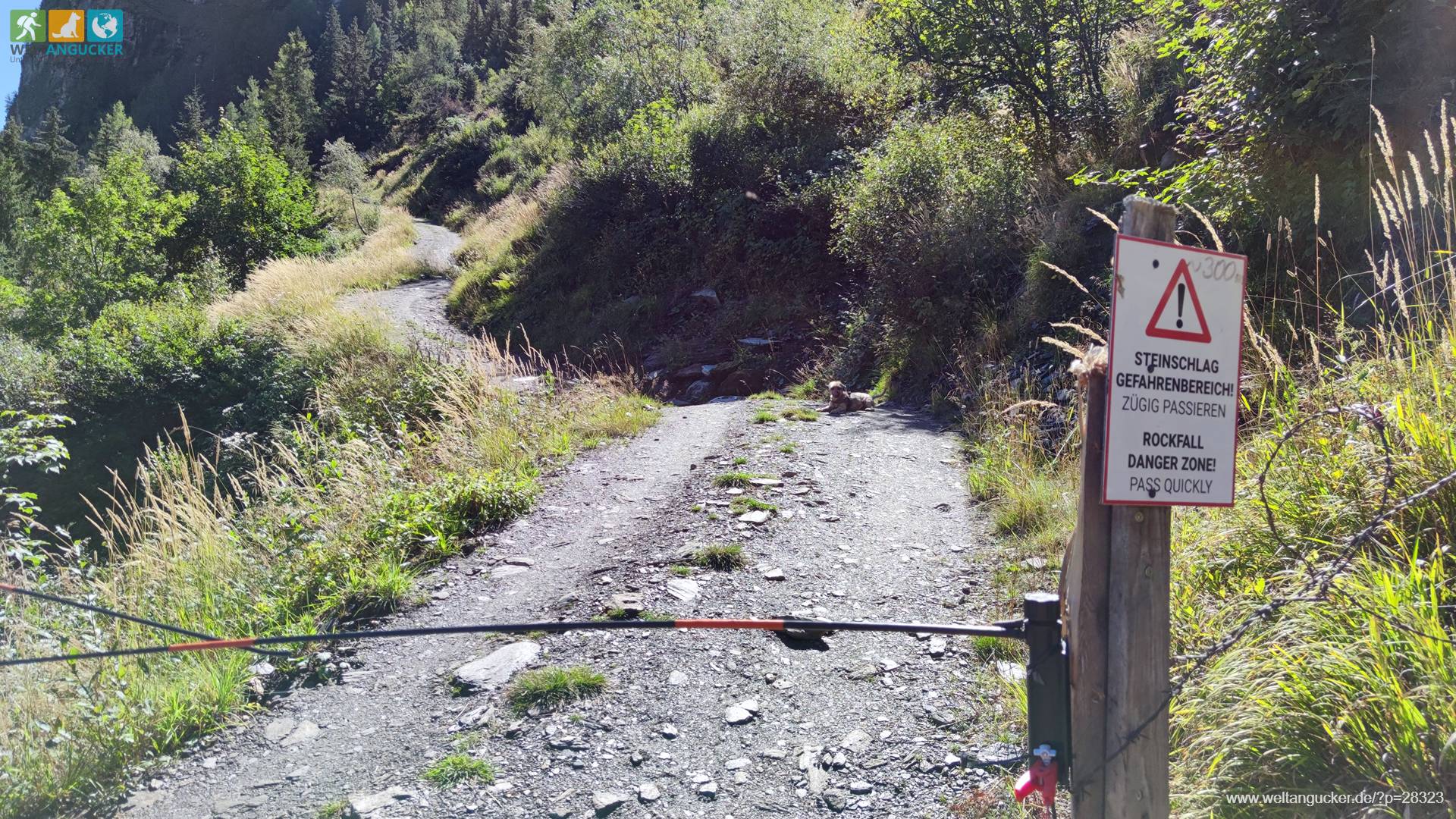 Ferleiten: Steinschlagzone am Wasserfall Erlebnisweg