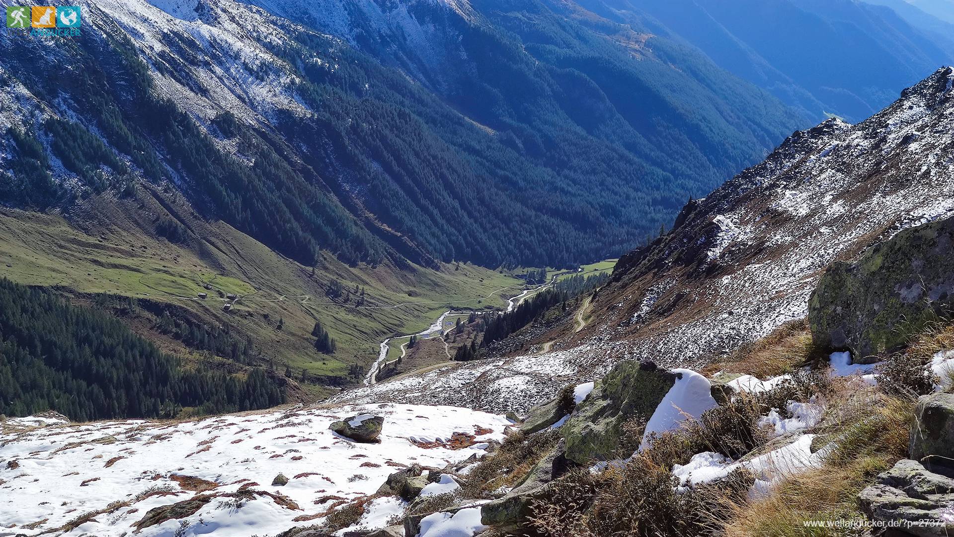 2/8 - Blick vom Krimmler Tauernweg ins Ahrntal im Südtiroler Naturpark Rieserferner-Ahrn