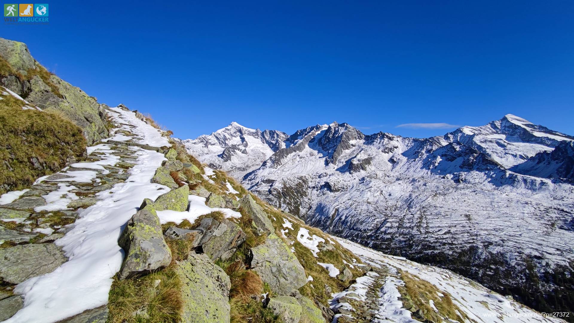 3/8 - Blick vom Krimmler Tauernweg zur Dreiherrenspitze im Südtiroler Naturpark Rieserferner-Ahrn