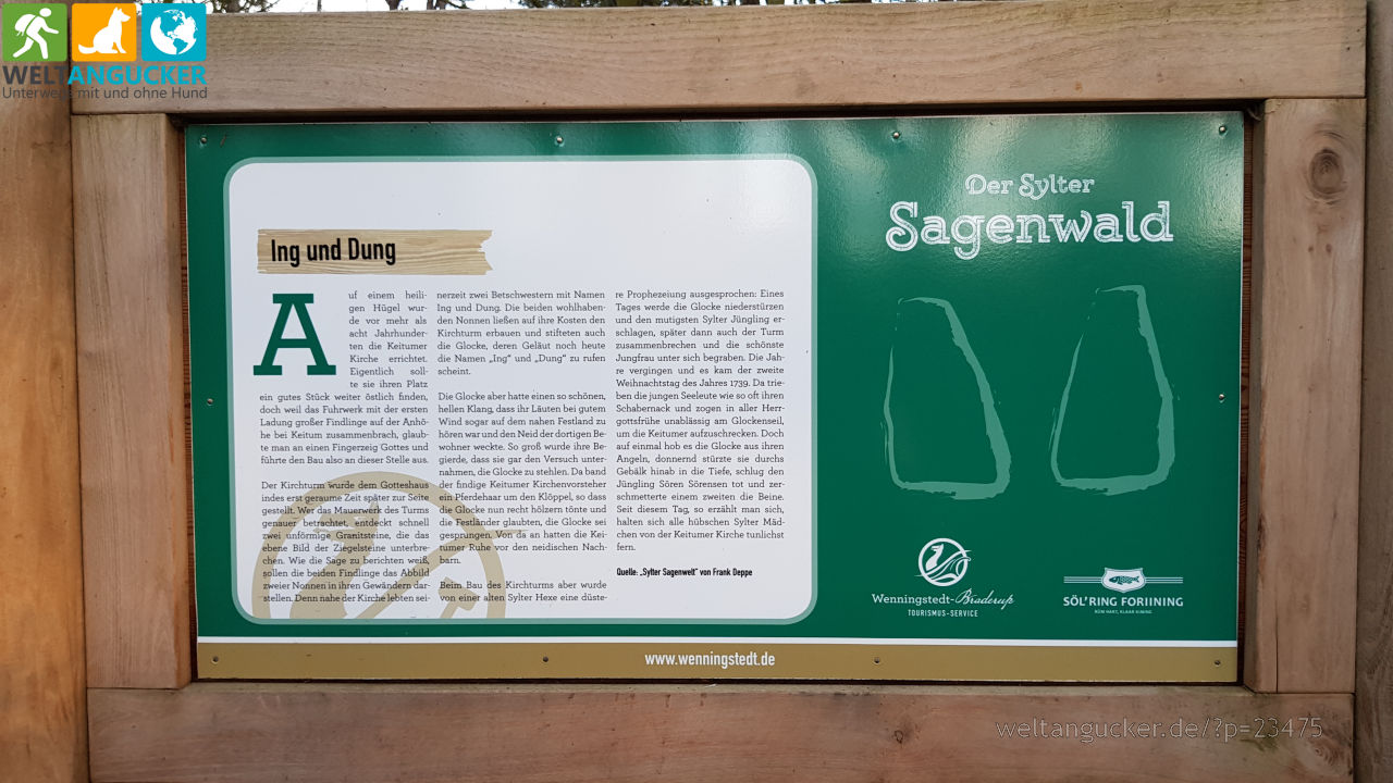 Sylter Sagenwald: Tafel Ing und Dung (Wenningstedt, Sylt)